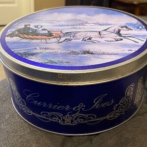 Vintage Currier & Ives Decorative Tin